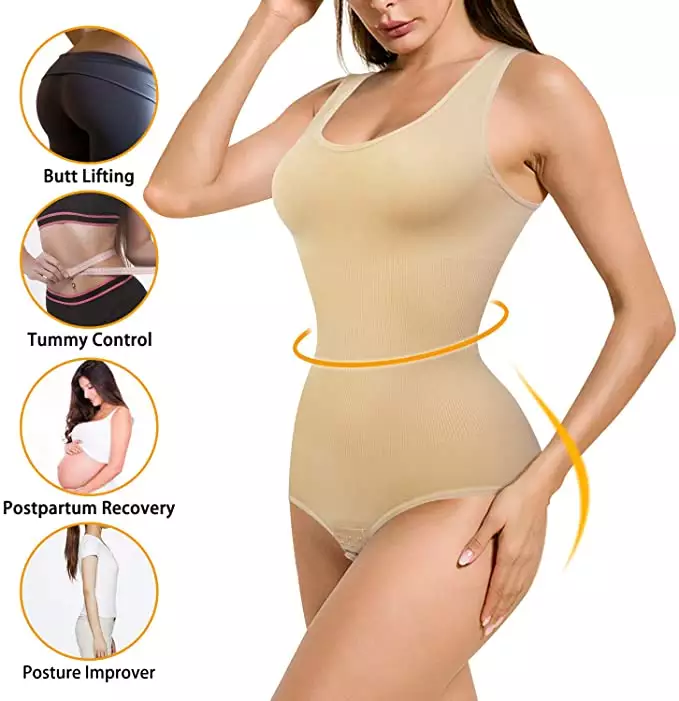 YIYUN Shapewear Bodysuit for Women Tummy Control Body Shaper Waist Trainer Butt Lifter Bodysuit