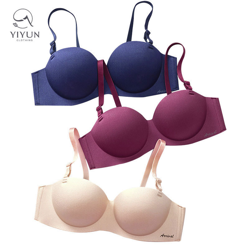 YIYUN Seamless High Quality Push Up No Wire Brassiere Bras Sexy Thin Clothes Small Breasts Sleep Bra Lingerie Set For Women