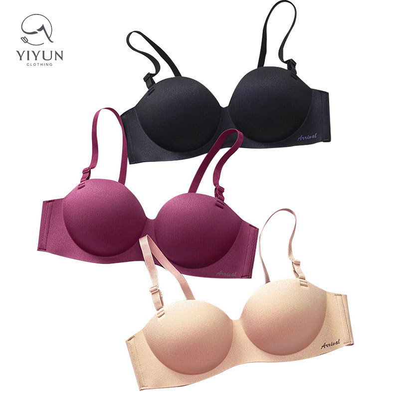 YIYUN Seamless High Quality Push Up No Wire Brassiere Bras Sexy Thin Clothes Small Breasts Sleep Bra Lingerie Set For Women