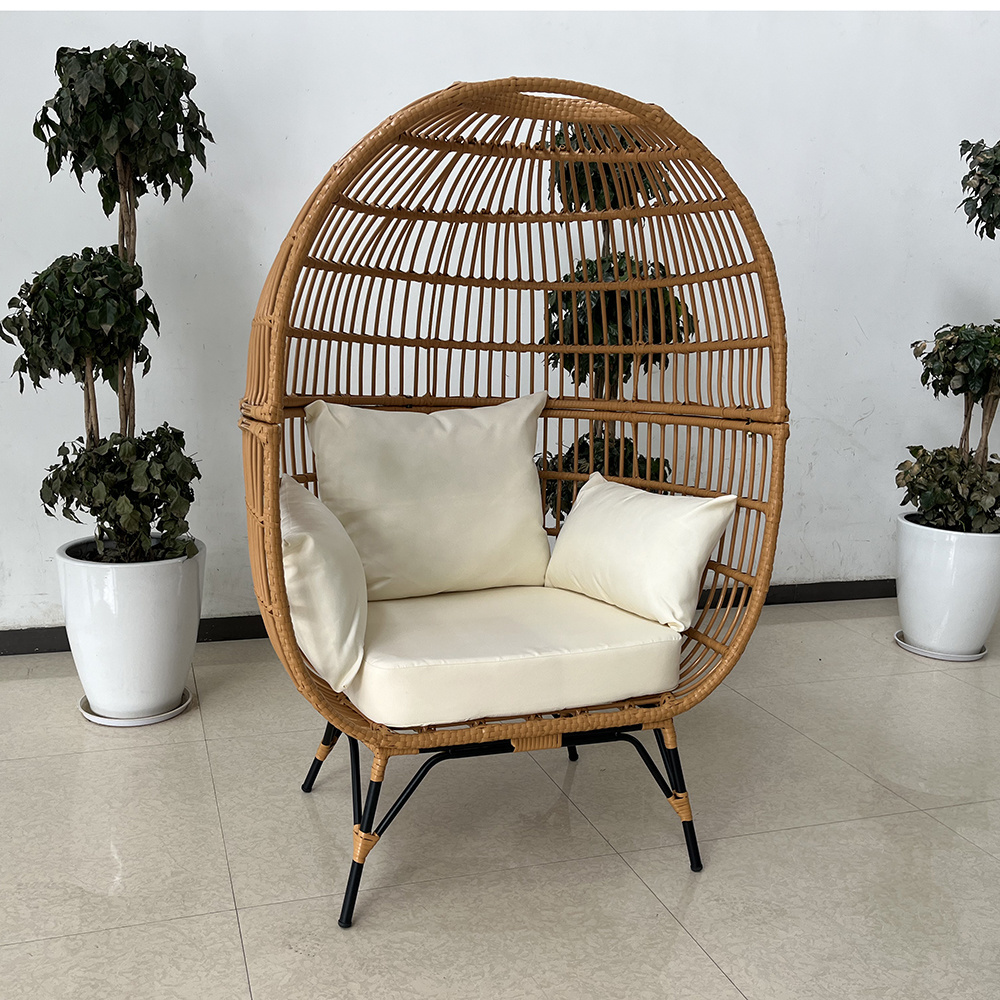 China Rattan Egg Shape Chair KD Garden Egg Chair with 4 Legs stand Egg chairs