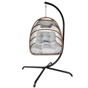 FC Hanging Egg Chair Hot Selling Outdoor Rattan Swings Modern Single Wicker Patio Seating for Garden Furniture