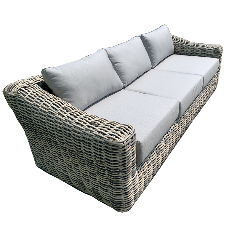 Hot selling garden courtyard furniture, outdoor rattan dining table and rattan sofa 4-piece set