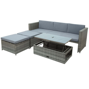 4 piece outdoor patio set with lift top coffee table outdoor sectional sofa set for garden