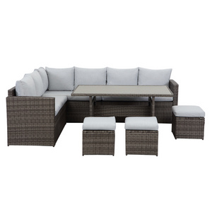 Garden Set Sectional Sofa Furniture  Outdoor Dining Table and Sofa Set