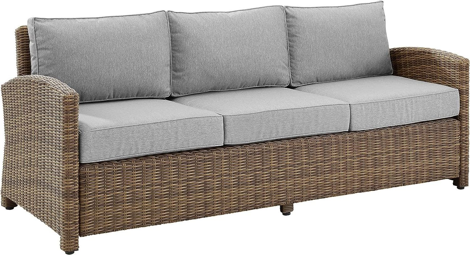 Outdoor PE Wicker Rattan Sofa Set With Zippered Cushions For Backyard Balcony Porch Garden Poolside