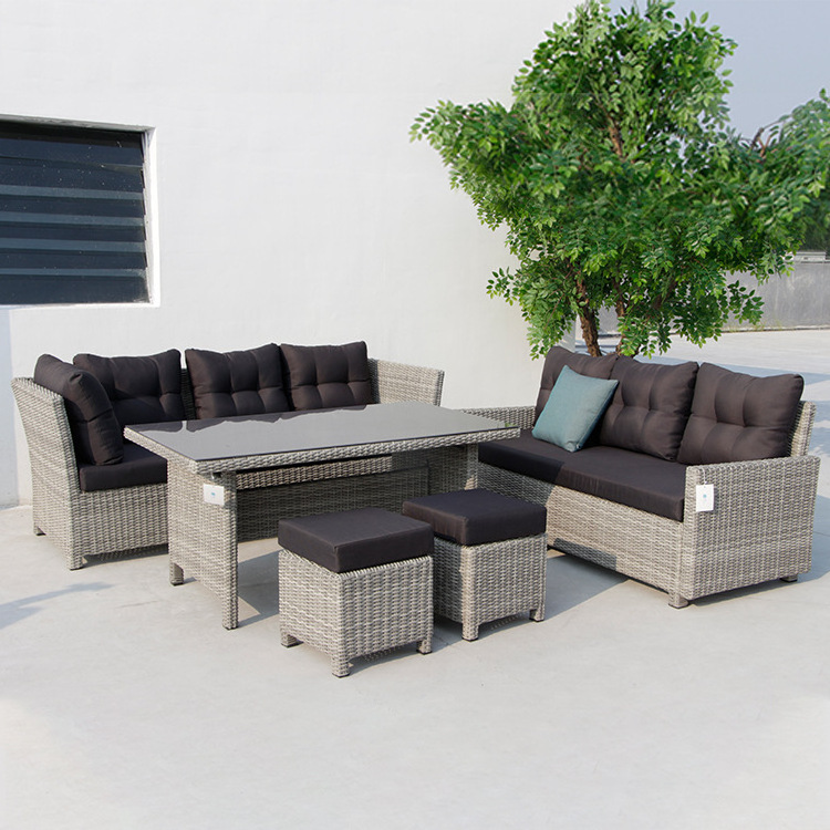 Hot Selling Four Piece Rattan Garden Furniture Outdoor Chair Artificial Wood Furniture Set