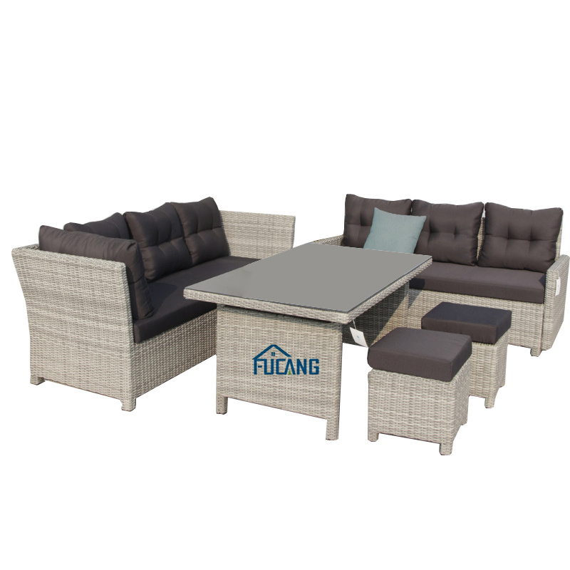 Hot Selling Four Piece Rattan Garden Furniture Outdoor Chair Artificial Wood Furniture Set