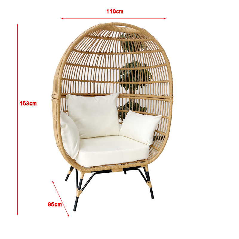 Hot selling outdoor bird's nest lying chair wicker hanging bed for hotel Hotel terrace outdoor round rattan reclining bed