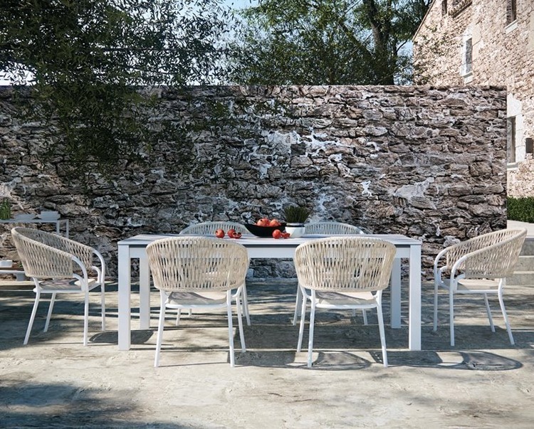 Villa outdoor leisure courtyard table chair outdoor cane chair dining chair courtyard furniture