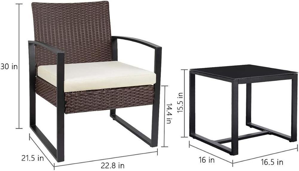 Custom Outdoor Patio Wicker Rattan Furniture Sets Bistro Rattan Chair Set OEM Made