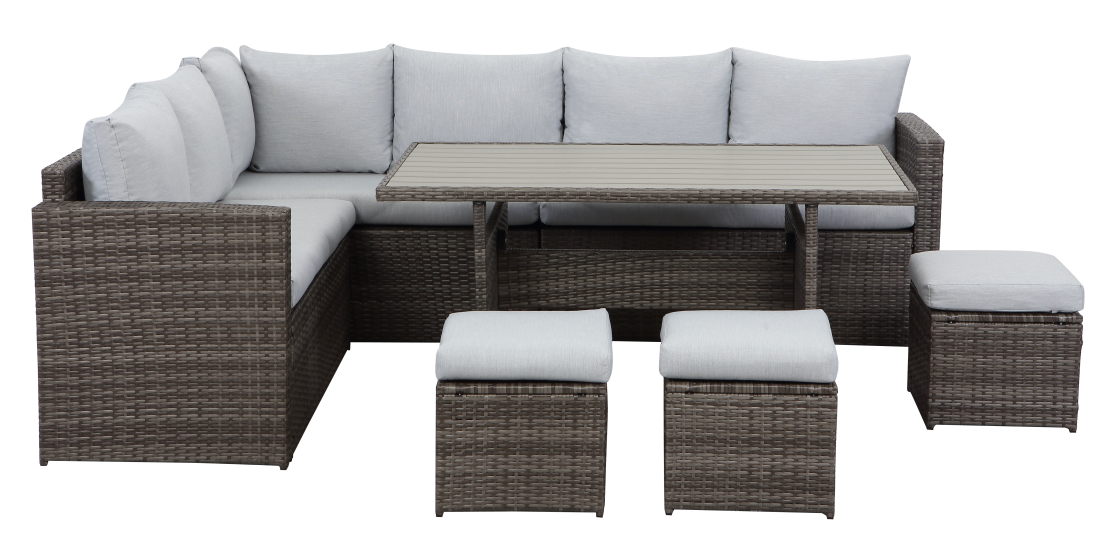 Garden Set Sectional Sofa Furniture  Outdoor Dining Table and Sofa Set