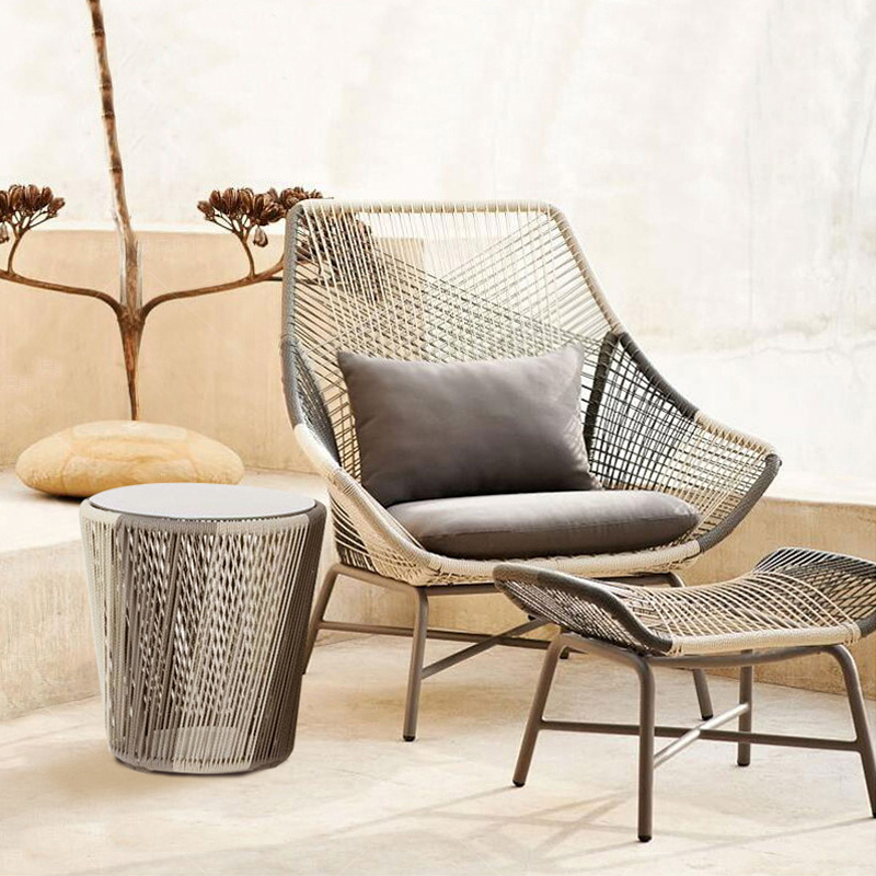 rattan woven outdoor leisure lounge chairs rattan oval table set