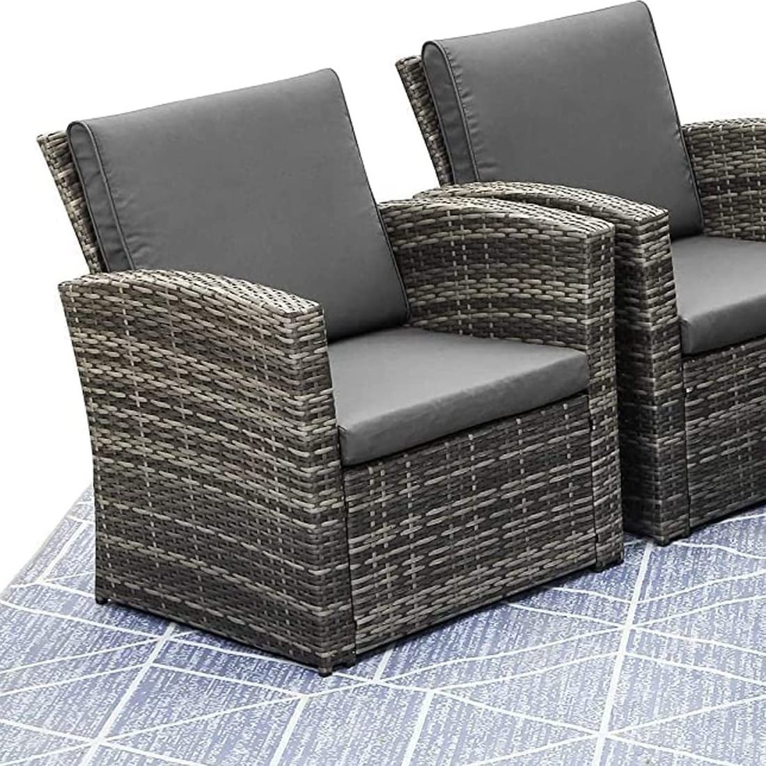 Outdoor rattan garden furniture set, deluxe outdoor four seat sofa