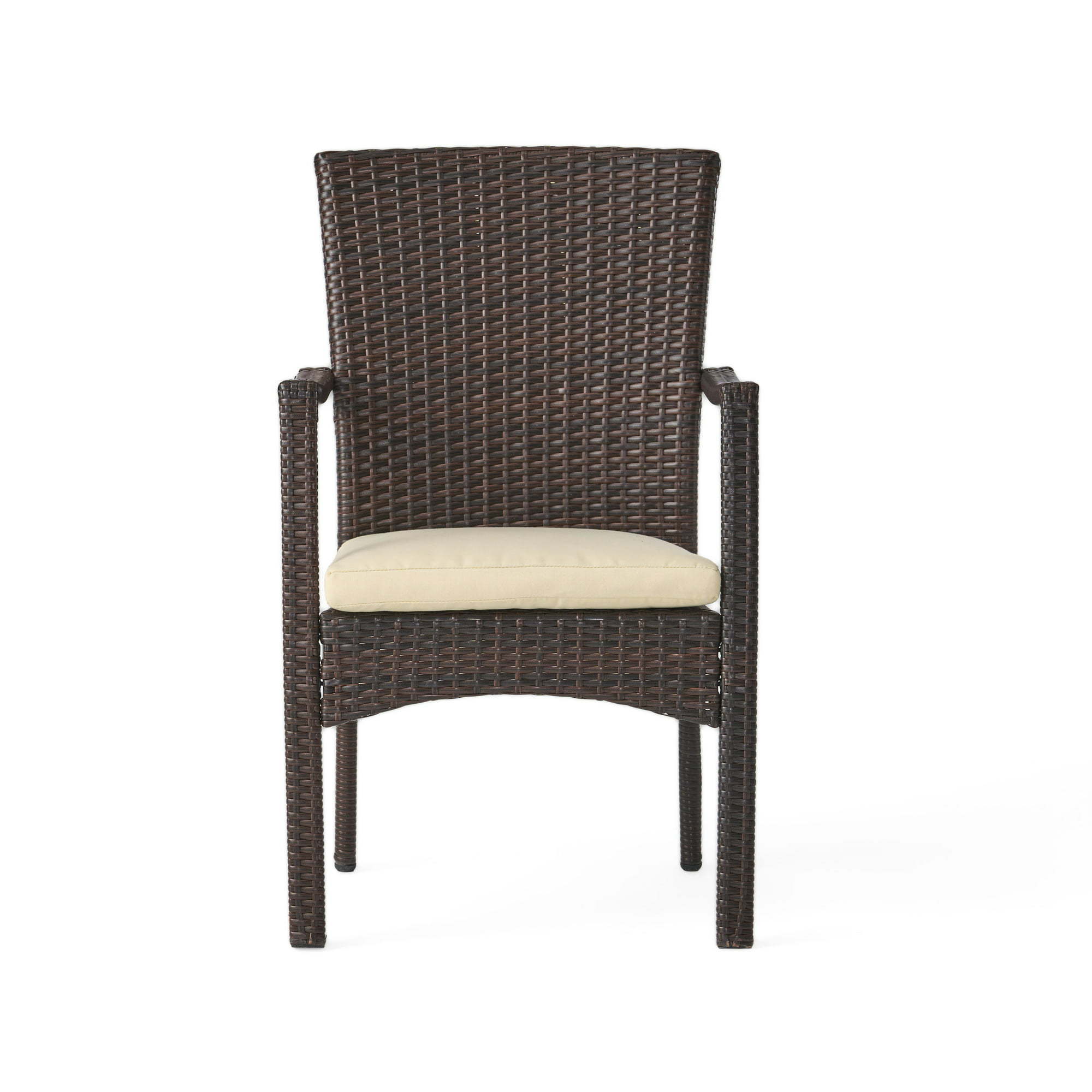 Outdoor Contemporary Multibrown Wicker Dining Chair (Set of 2) Outdoor Garden Furniture Set