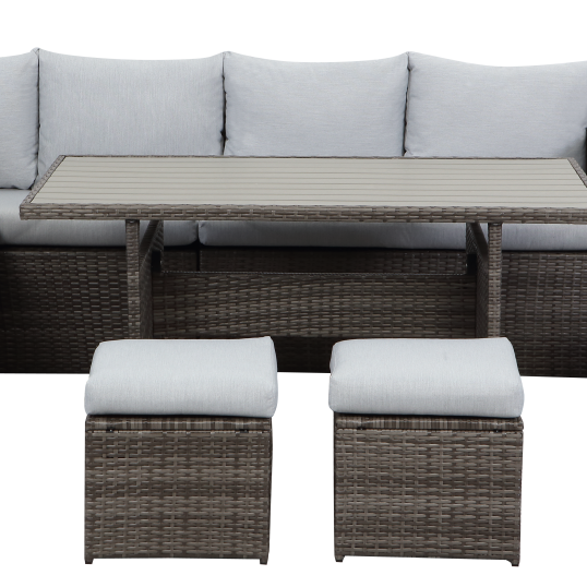 Garden Set Sectional Sofa Furniture  Outdoor Dining Table and Sofa Set