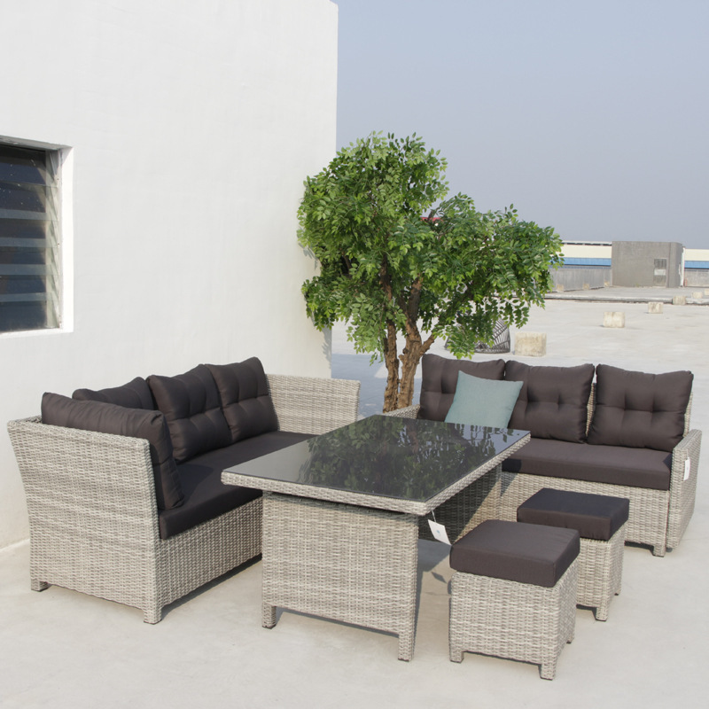 Hot Selling Four Piece Rattan Garden Furniture Outdoor Chair Artificial Wood Furniture Set