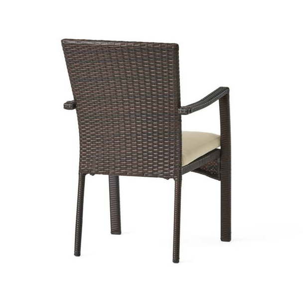 Outdoor Contemporary Multibrown Wicker Dining Chair (Set of 2) Outdoor Garden Furniture Set