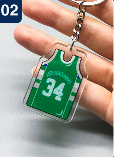 Wholesale 3D PVC Basketball Team T-shirt Jersey Sport Basketball Keychain Star Kobe Lake Team Keychain Soccer Jersey Keychain