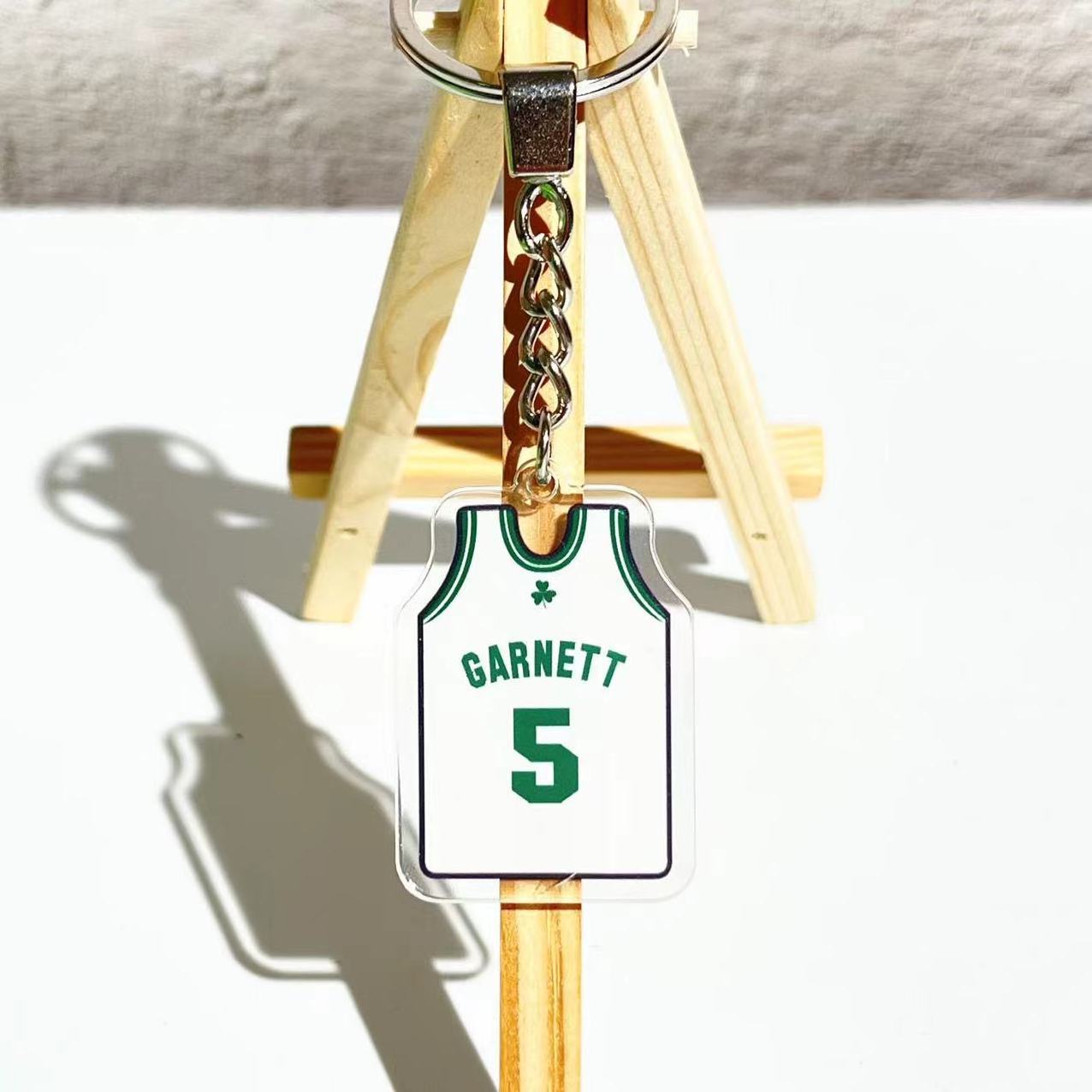 Wholesale 3D PVC Basketball Team T-shirt Jersey Sport Basketball Keychain Star Kobe Lake Team Keychain Soccer Jersey Keychain