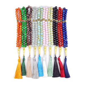 10mm Islamic Tasbih Muslim Rosary 33 Beads Prayer Rosary For Men Bracelet Accessory Glass Tassel Muslim Bracelet Tasbih