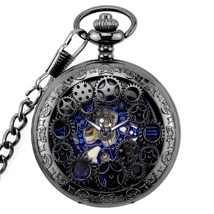 Hot Selling Classical Mechanical Pocket Watch Large Vintage Embossed Hollow Old Pocket Watch for Men