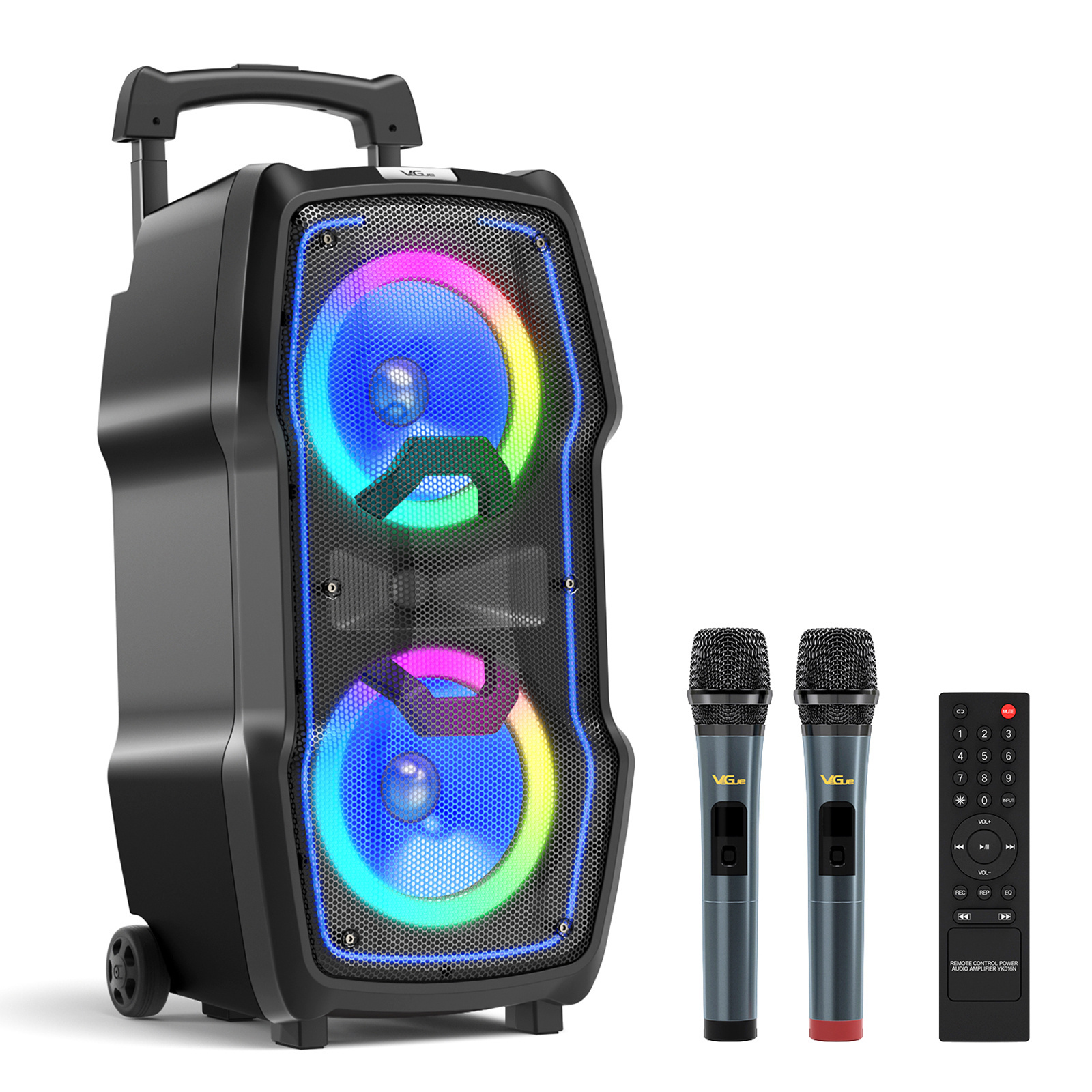 VIMI New Arrival VeGue VS-0808 Professional Chinese RGB Karaoke Speaker Machine with Mic and Bluetooth for Kids and Family