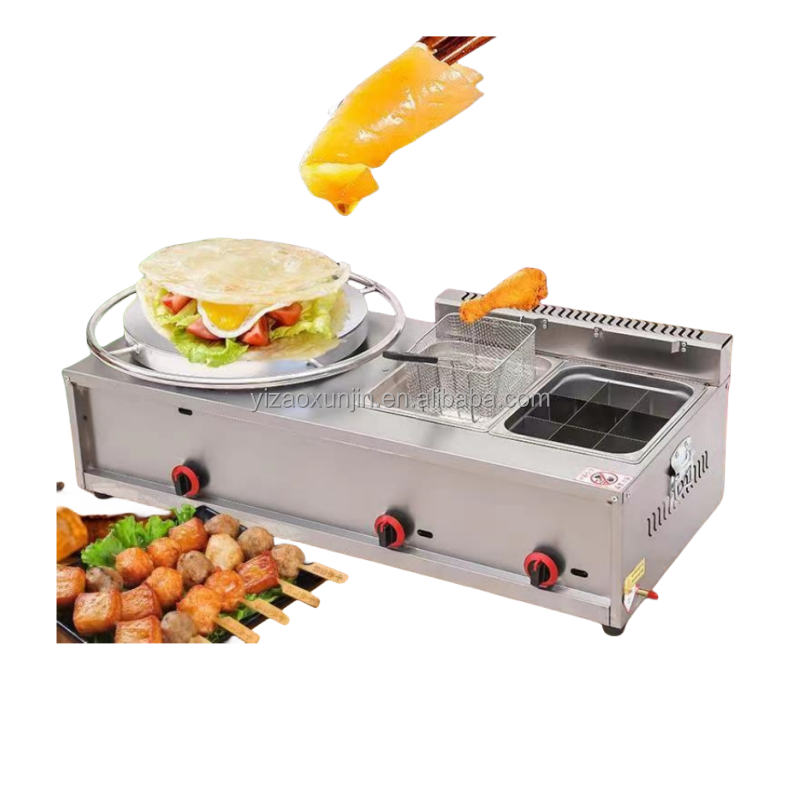 Waffle Makers with Gas Pancake and Oil Fryer All-in-One Kitchen Appliance