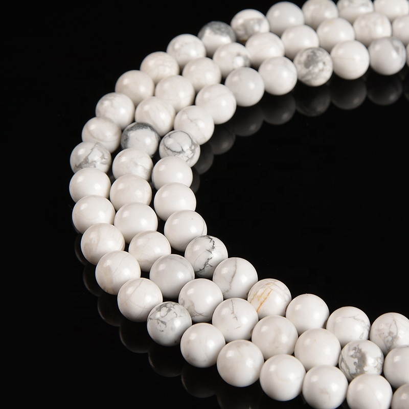 4/6/8/10/12mm Natural White Howlite Turquoises Stone Beads Round Loose Beads For Bracelet Jewellery Making