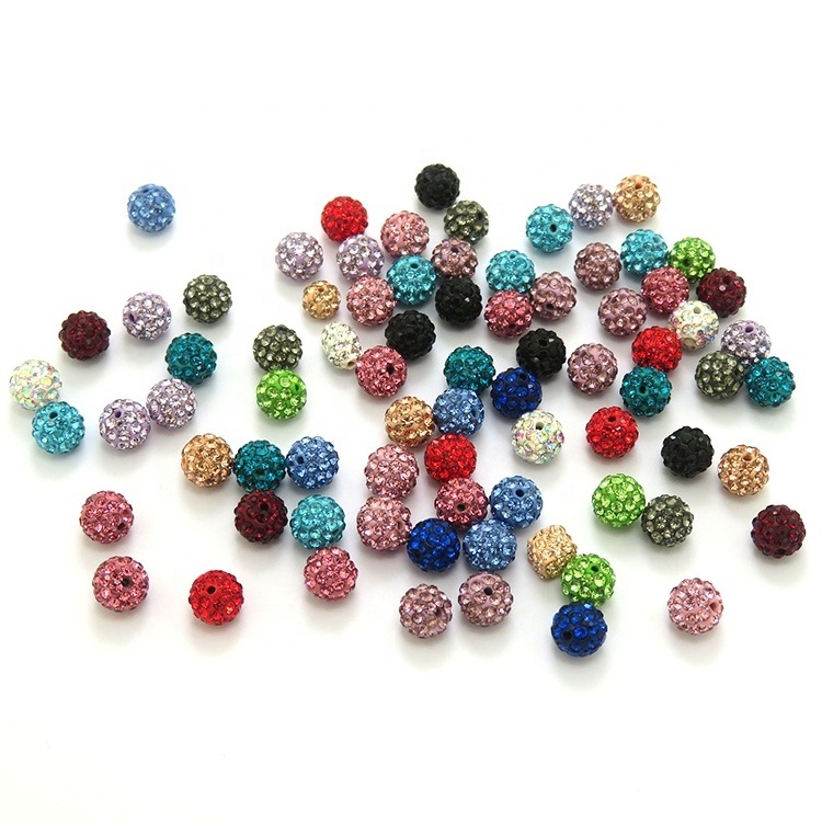 Multicolor 10mm round diamond crystal disco ball beads for bracelets earring jewelry making