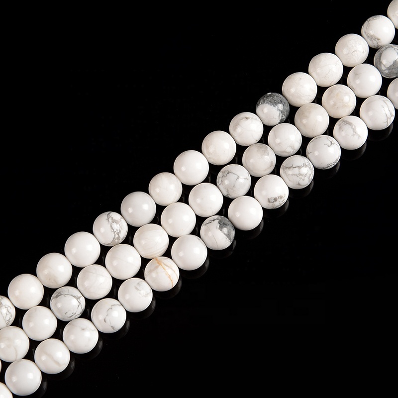 4/6/8/10/12mm Natural White Howlite Turquoises Stone Beads Round Loose Beads For Bracelet Jewellery Making