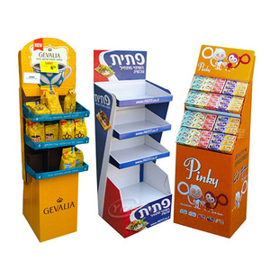 Custom Printed Products Shop POP Stand Carton Display Recycling Shelves Candy Retail Portable POS Cardboard Floor Standing Rack