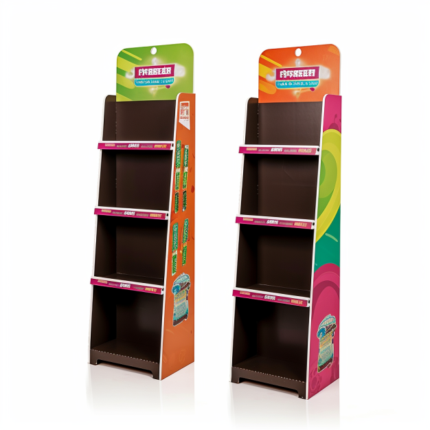 Custom Logo Retail Promotion 4 Tiered White Floor Unit Stackable Shelf Spice Cardboard Display Stand