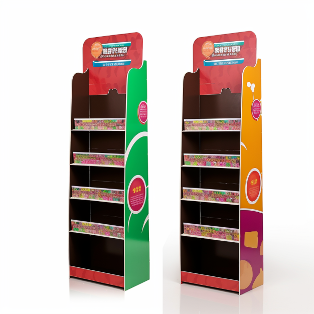 Custom Logo Retail Promotion 4 Tiered White Floor Unit Stackable Shelf Spice Cardboard Display Stand