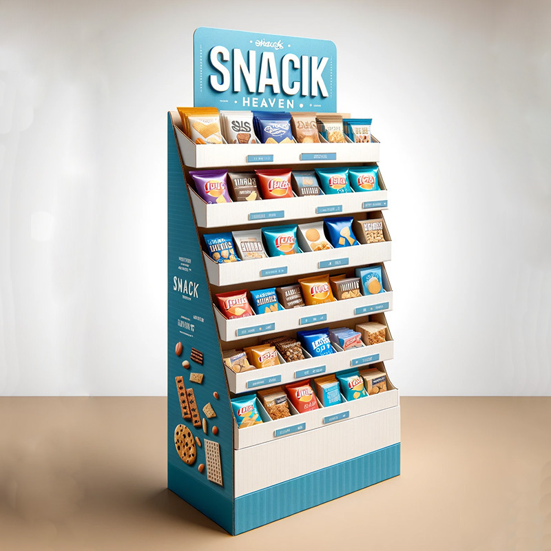 New Product Snacks Honey Stand Candy Shelves Nuts Bread Cardboard Display Stand For Potato Chips