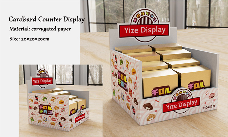 Chocolate Product Countertop Table Shop Candy Box Display Grocery Pdq Cardboard Counter Top Display Stand For Snacks