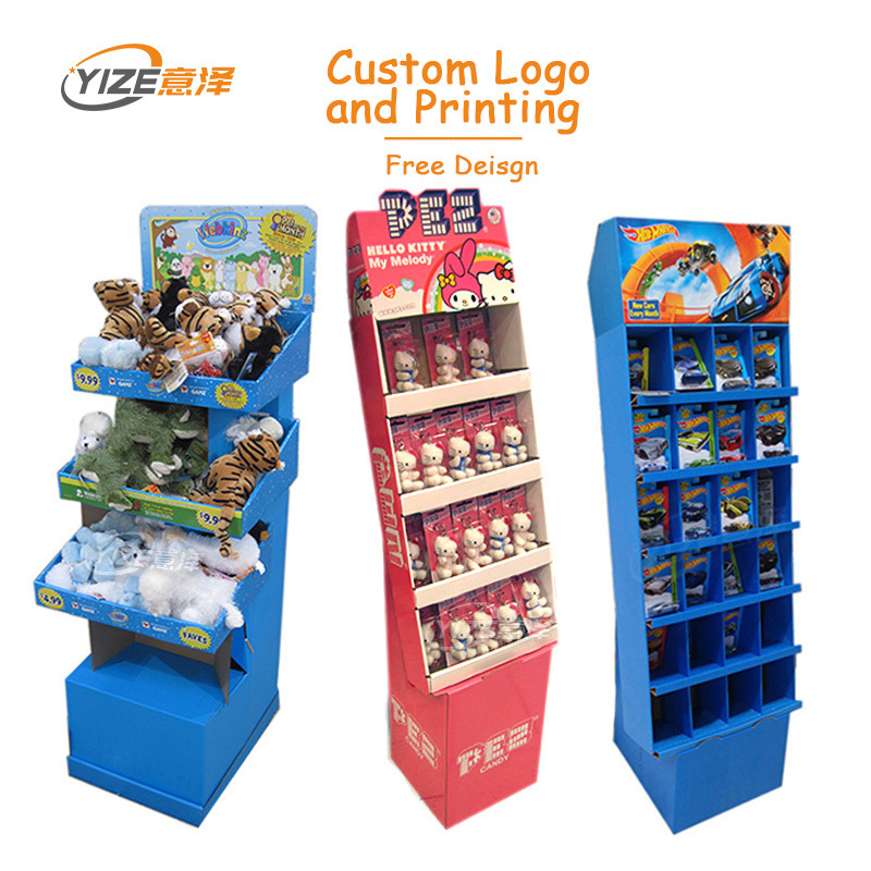 Custom Cardboard Hat Display Shelves, Shop Storage End Cap Baseball Hat Retail Display Stand