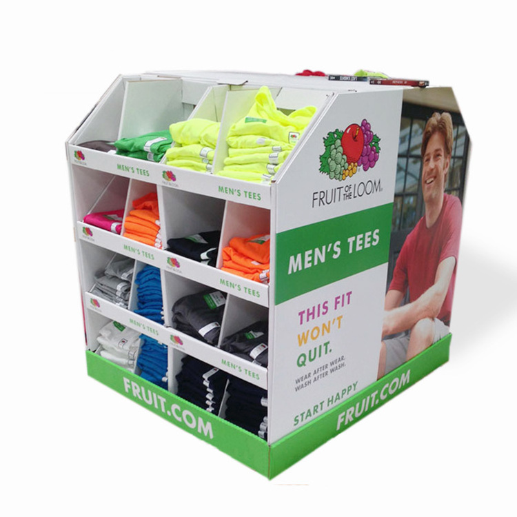 Customs Pop Half Pallet Display For Clothes,Cardboard T Shirt Display Stand,Clothing Pop Up Pallet Display