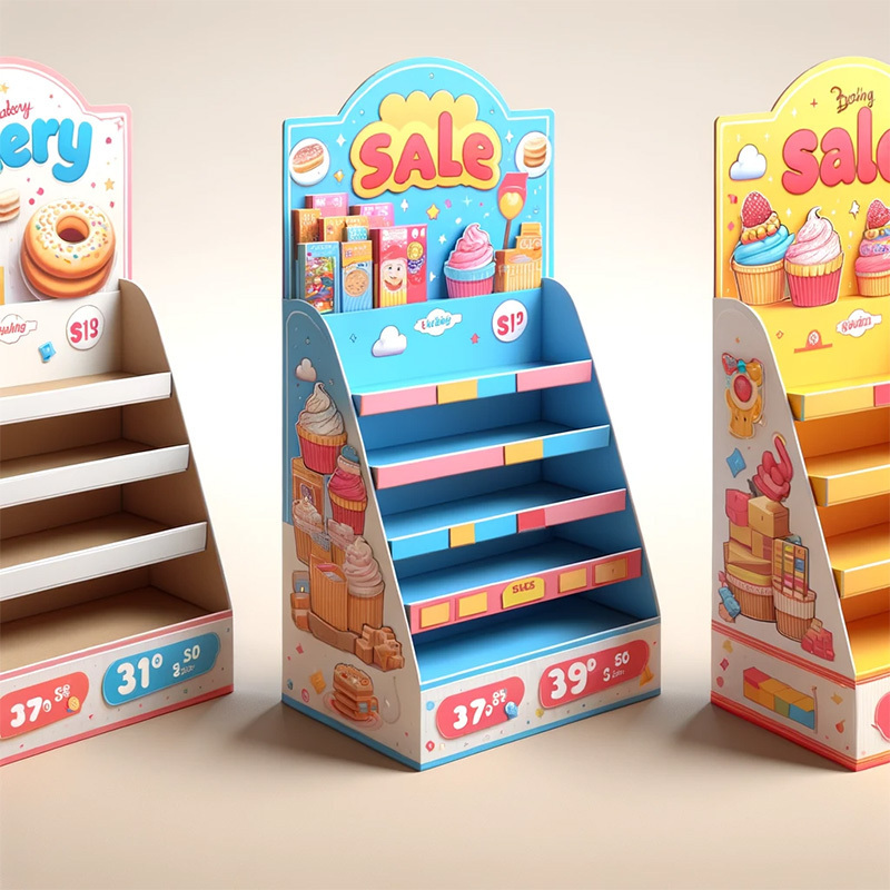 New Product Snacks Honey Stand Candy Shelves Nuts Bread Cardboard Display Stand For Potato Chips