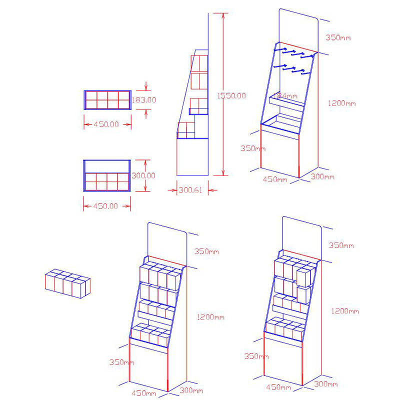 Custom print paper rack carton stand display retail pop cardboard chocolate candy food cardboard pallet display stand