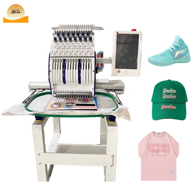 Automatic t shirt single head embroidery machine 1 head cap shoes sewing embroidery machine computerized