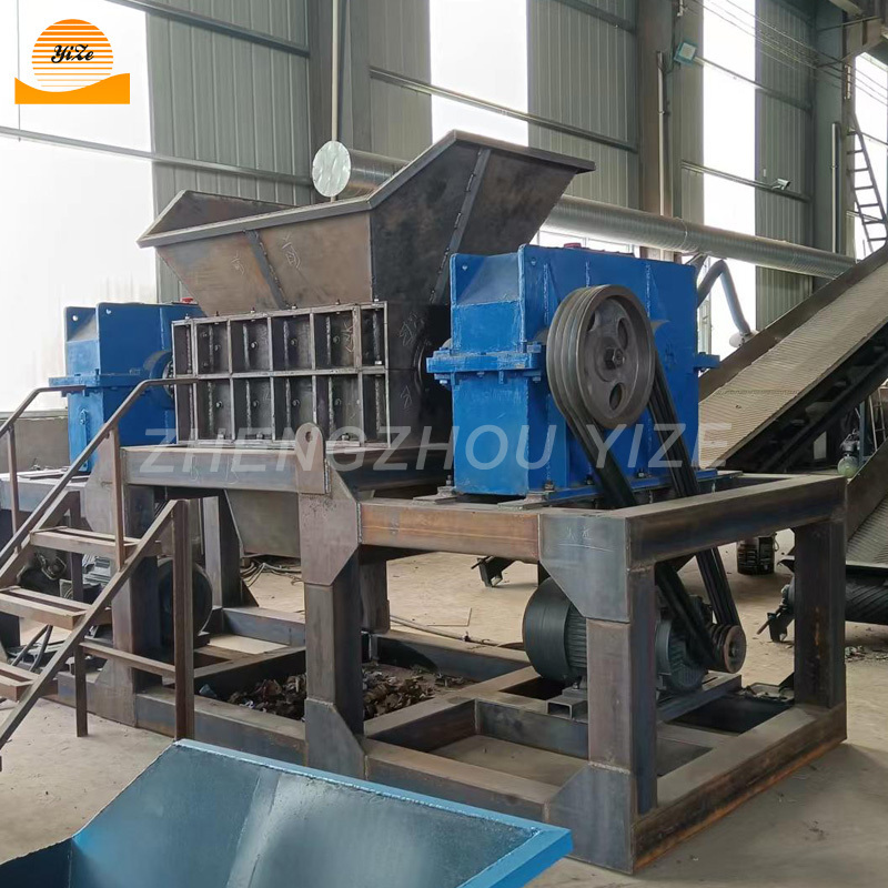 Double shaft tire shredder used metal crusher machine car steel scrap shredder machine for sale