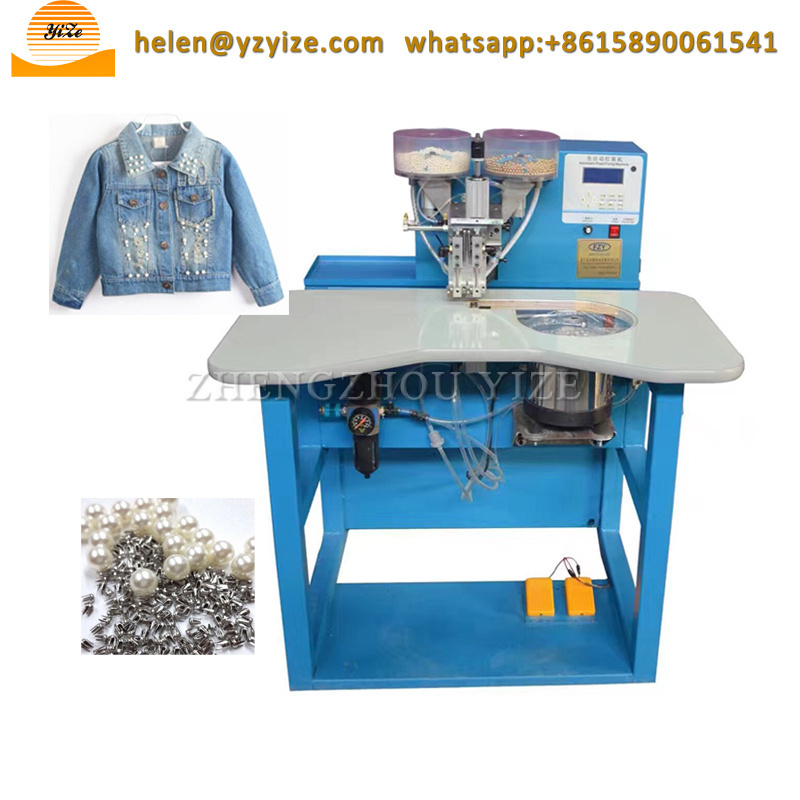 Tmi automatic multi function nail bead machine Pearl beads revet nailing fixing attaching machine prices for fabric