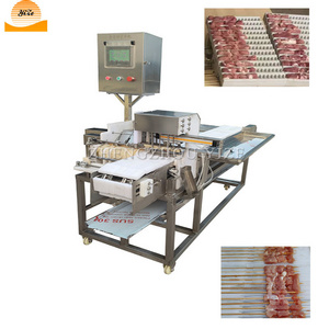 Small Automatic Shish Kebab Making Machine Meat Souvlaki Skewer Wearing Machine