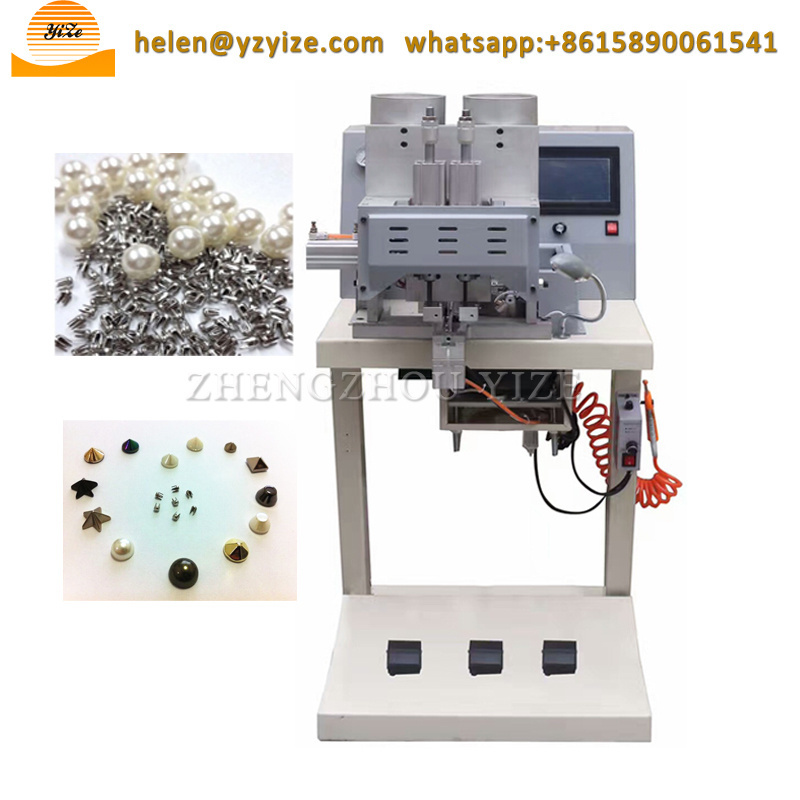 Automatic garment pearl setting machine Duct beading fixing stringing machine price for fabrics