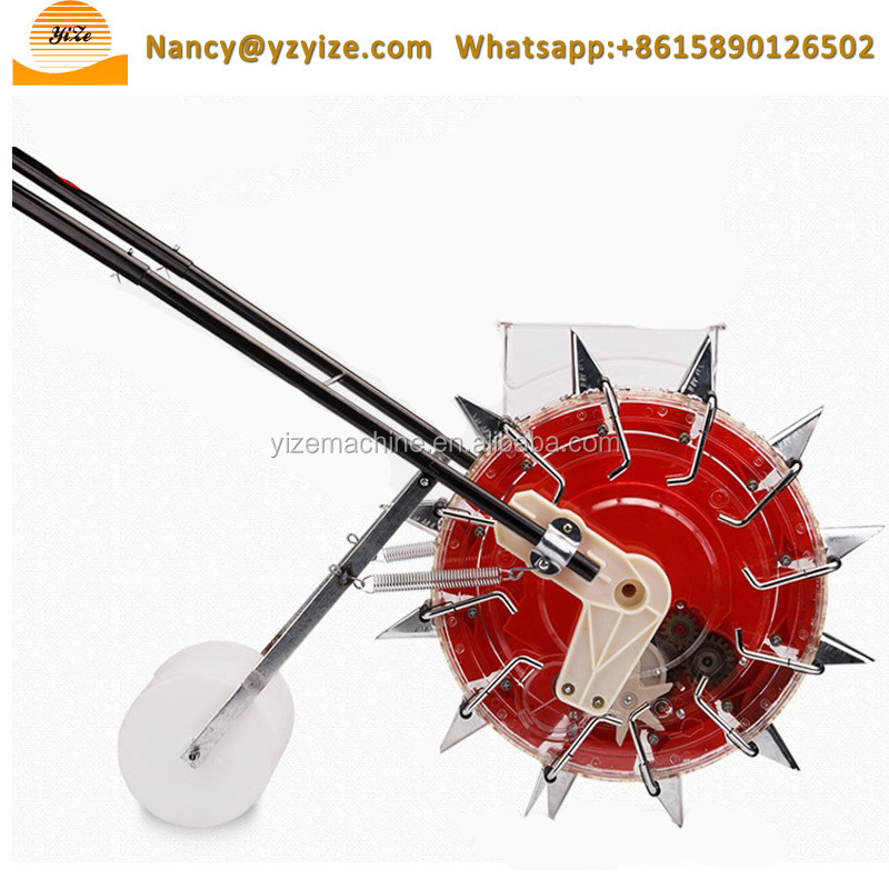 Hand push manual one row corn planter with fertilizer box precise seeder machine