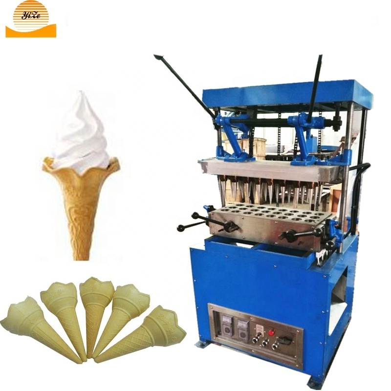 Automatique Cetakan Waffle Cone Making Machine Crimping Color Double Ice Cream Cones Baking Maker Equipment