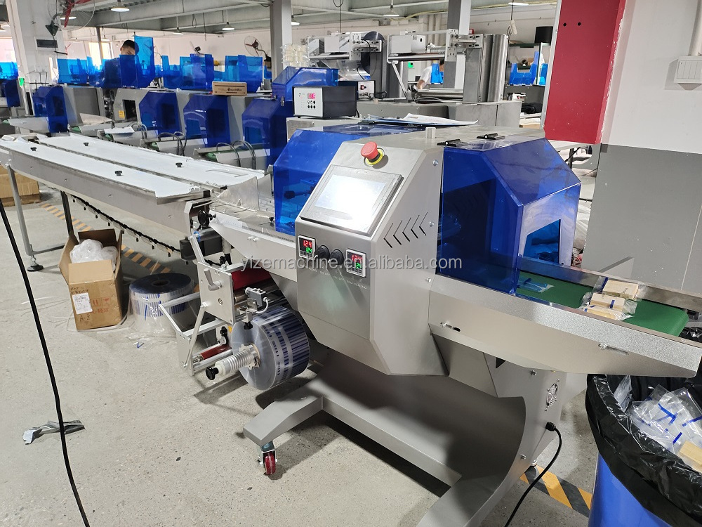 Fully automatic horizontal wrapping flow pack packing machine bread chocolate candy lolly popsicle pillow type packaging machine