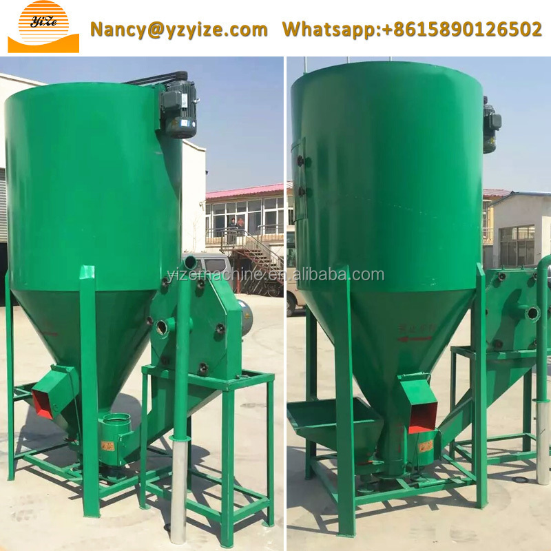 vertical 1 ton stationary poultry animal cattle feed grinder mixer price in kenya for sale