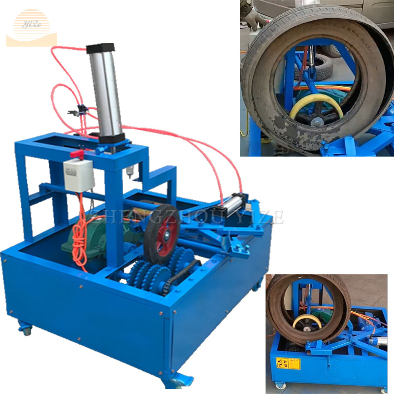 Automobile Tyre ring recycling cutter machinery big old used waste strip truck tire sidewall cutting machine for sale