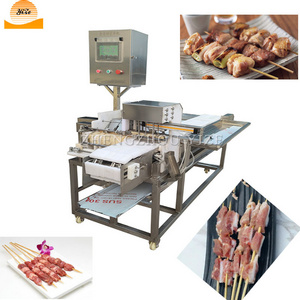 automatic kebab meat bbq skewer machine satay bamboo potatoes skewer grill machine